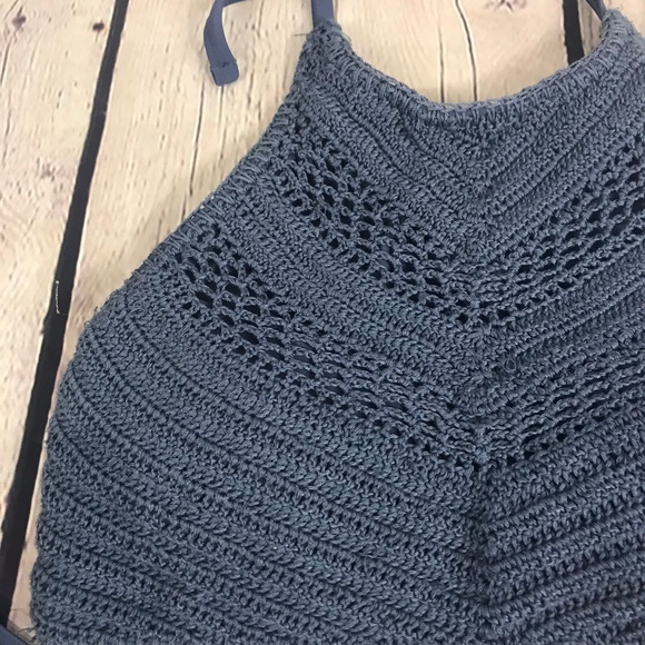 Xhilaration Women's  Crochet High Neck Bikini Top - Picture 3 of 6